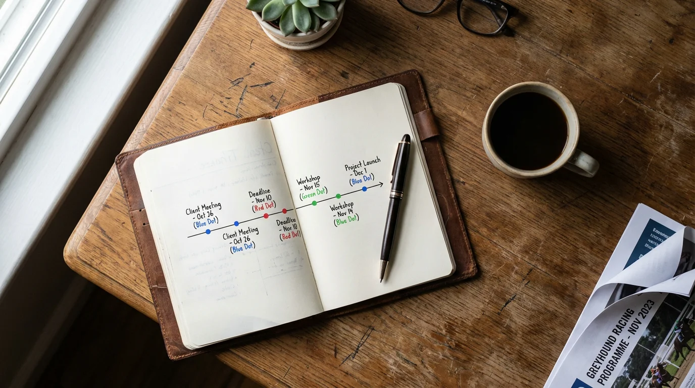 Greyhound racing schedule planner with key UK event dates highlighted